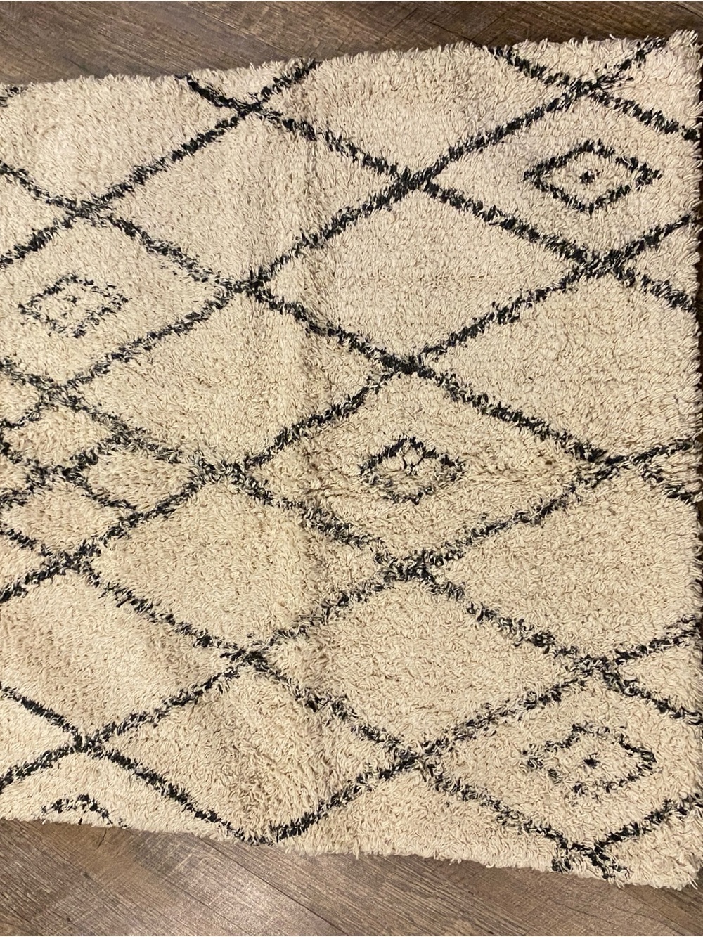 Sugarboo & Co. Beige and Black Shag Pillow Case - Neutral Geometric Accent